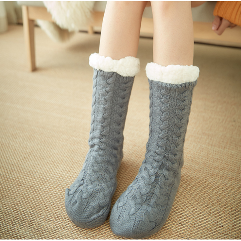 Ponožky pletené s kožušinovým v nútrom