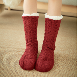 Ponožky pletené s kožušinovým v nútrom