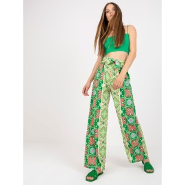 Dámske zelené vzorované nohavice 